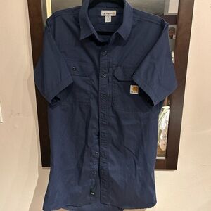 Carhartt Men's Dark Blue Casual Button Down Shirt